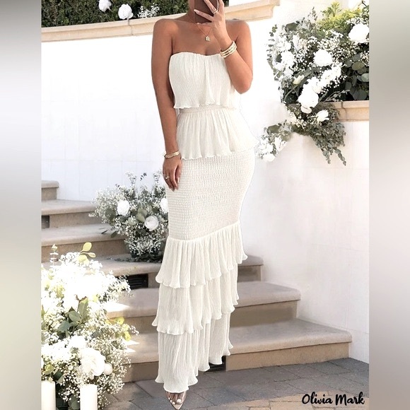 Olivia Mark Dresses & Skirts - Olivia Mark - Ruffled Hem Ruched Bandeau
Layered Dress
